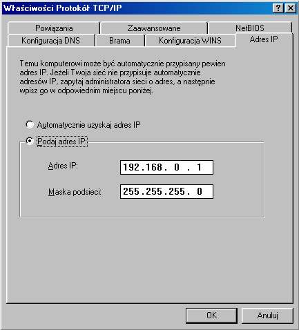 konfiguracja sieci LAN
