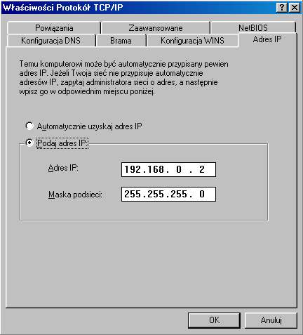 konfiguracja sieci LAN